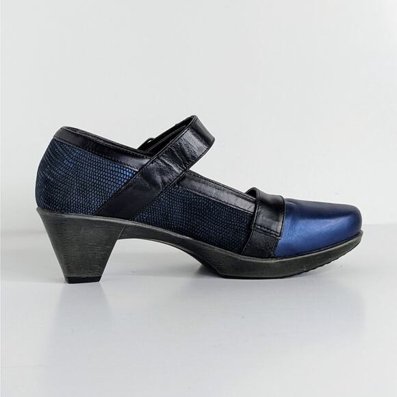 Naot Shoes Dashing Women EU 36 Blue Black Heels Mary Jane Hook and Loop Strap - Picture 9 of 16